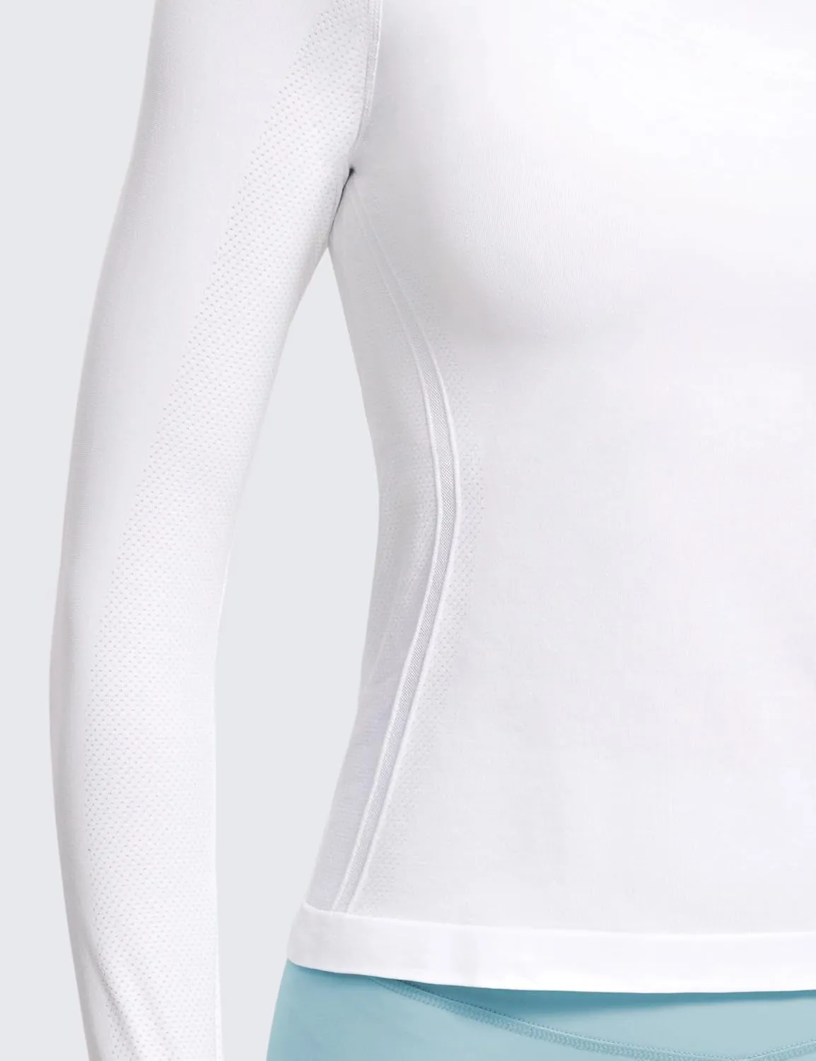 CRZ YOGA Womens Seamless Workout Long Sleeve Shirts Quick Dry Gym Athletic Tops Breathable Running Yoga T-Shirts