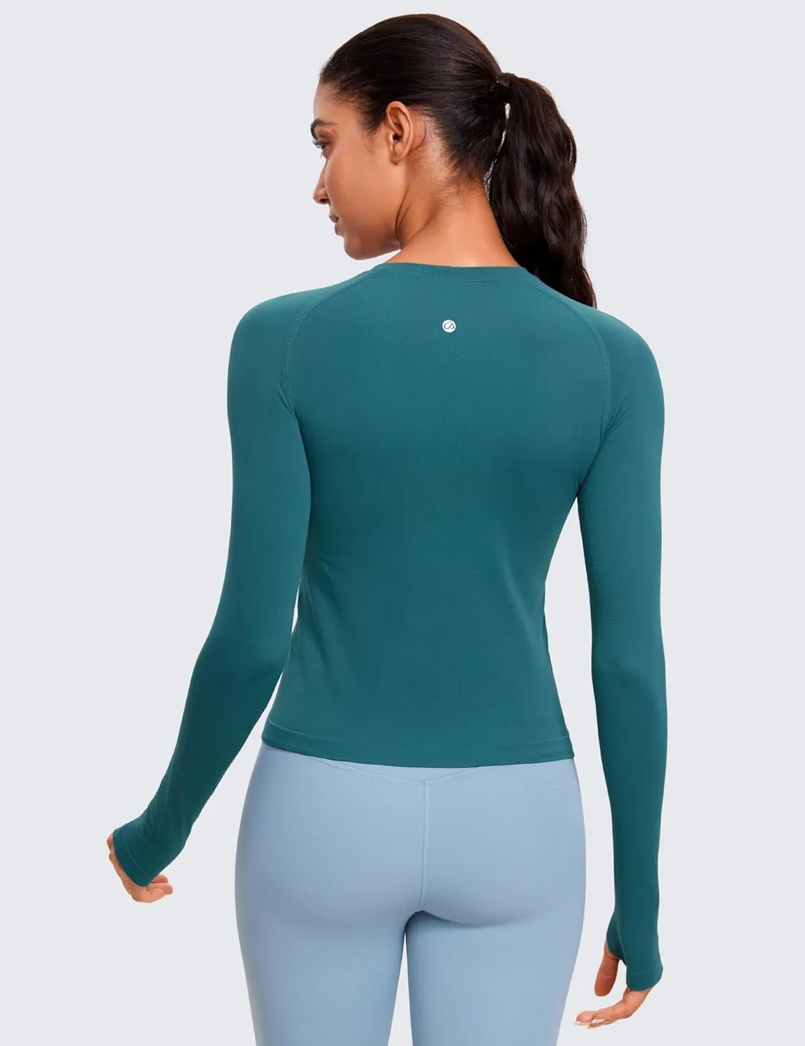 CRZ YOGA Womens Seamless Workout Long Sleeve Shirts Quick Dry Gym Athletic Tops Breathable Running Yoga T-Shirts