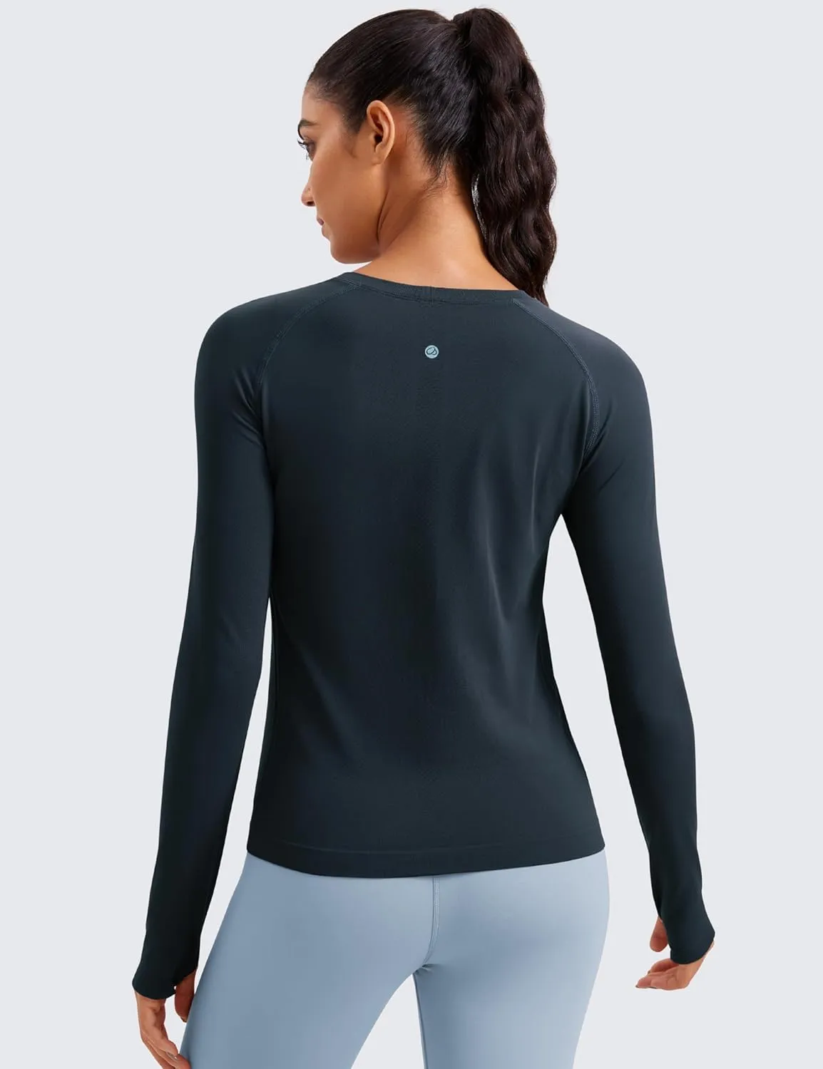 CRZ YOGA Womens Seamless Workout Long Sleeve Shirts Quick Dry Gym Athletic Tops Breathable Running Yoga T-Shirts