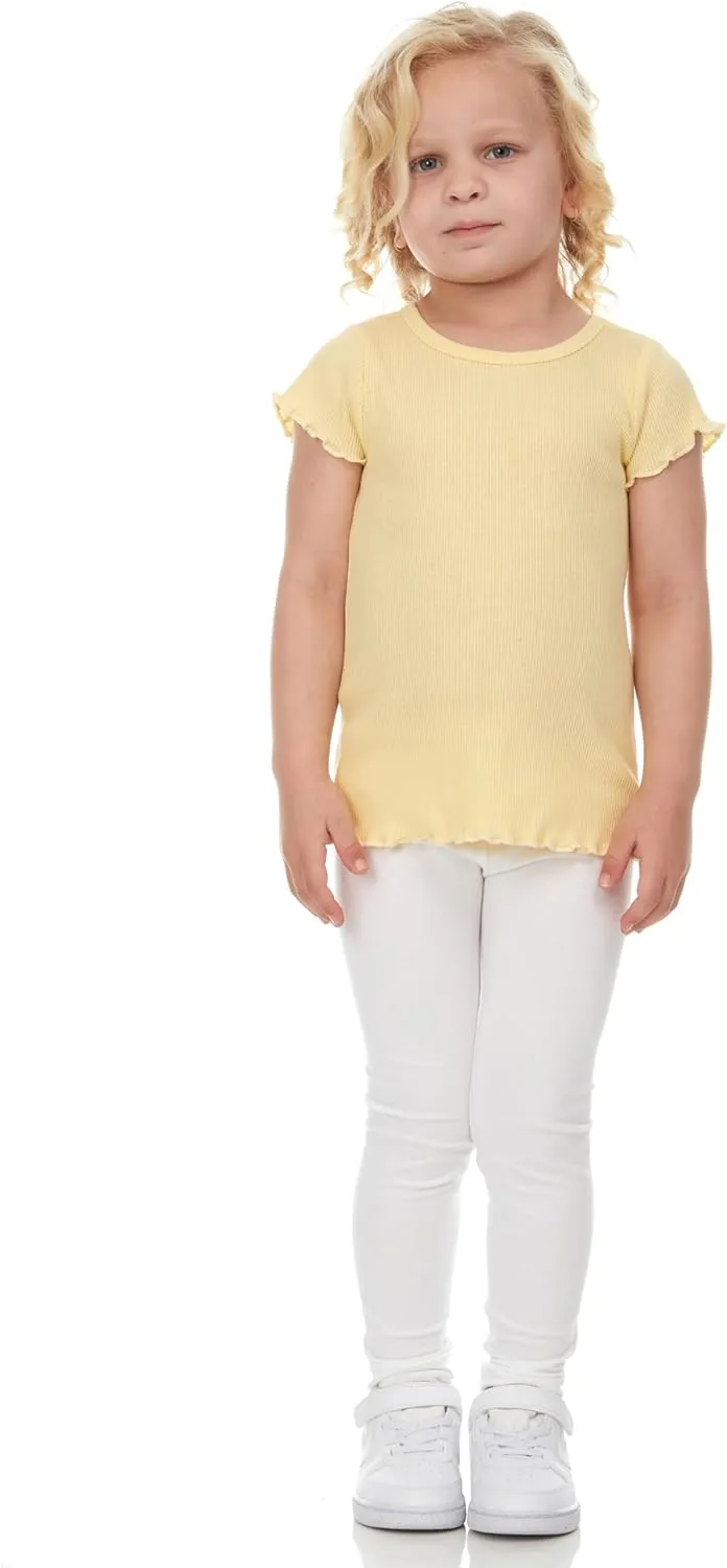 Cudlie 5-Pack Toddler/Baby Girl Short Sleeve Tops - Premium Quality Shirt Tops for Lightweight Comfort and Style.