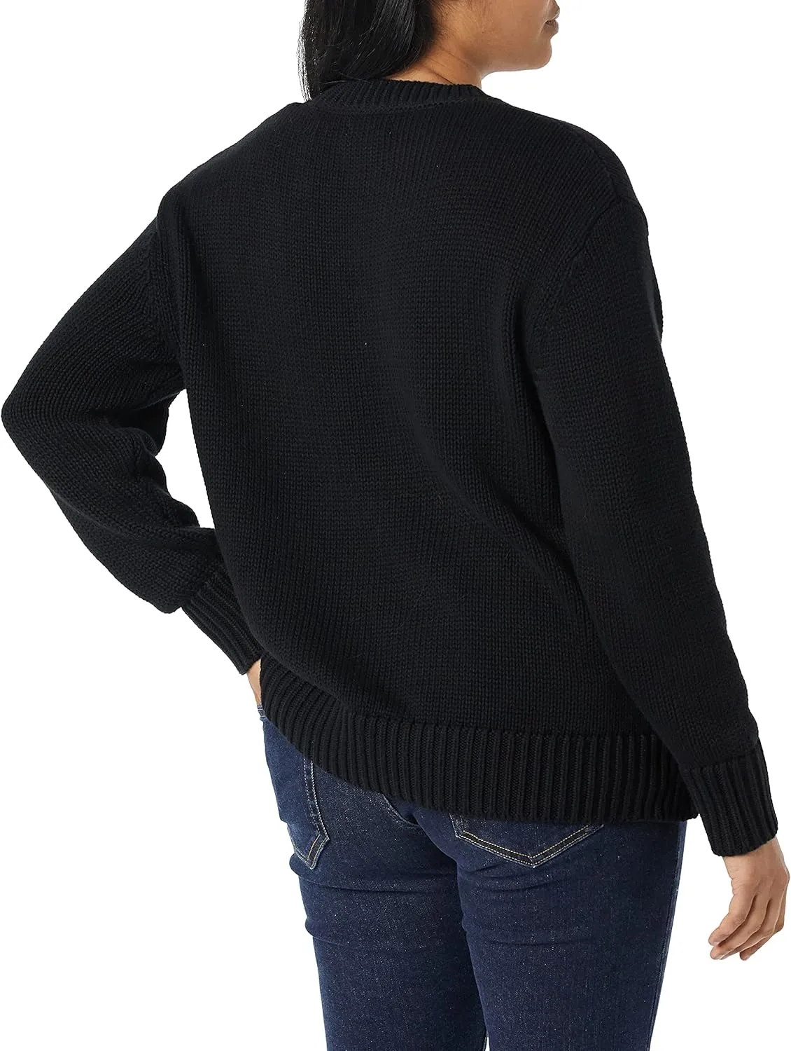 Daily Ritual Women's Oversized Long-Sleeve Boxy Crewneck Sweater
