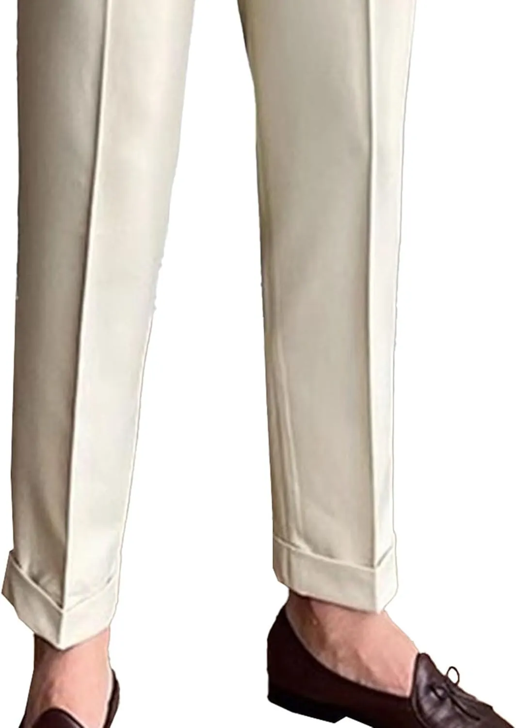 DGHM-JLMY Mens Chinos Cotton Pants Casual Business Stretchy Tapered Trousers High Waisted Slim Fit Dress Pants