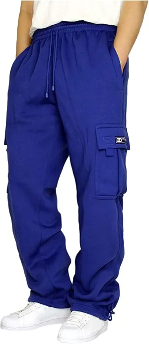 DIYAGO Cargo Sweatpants Men Big and Tall Baggy Tactical Workout Trouser Athletic Straight Jogger Open Leg Sweatpant Pocket