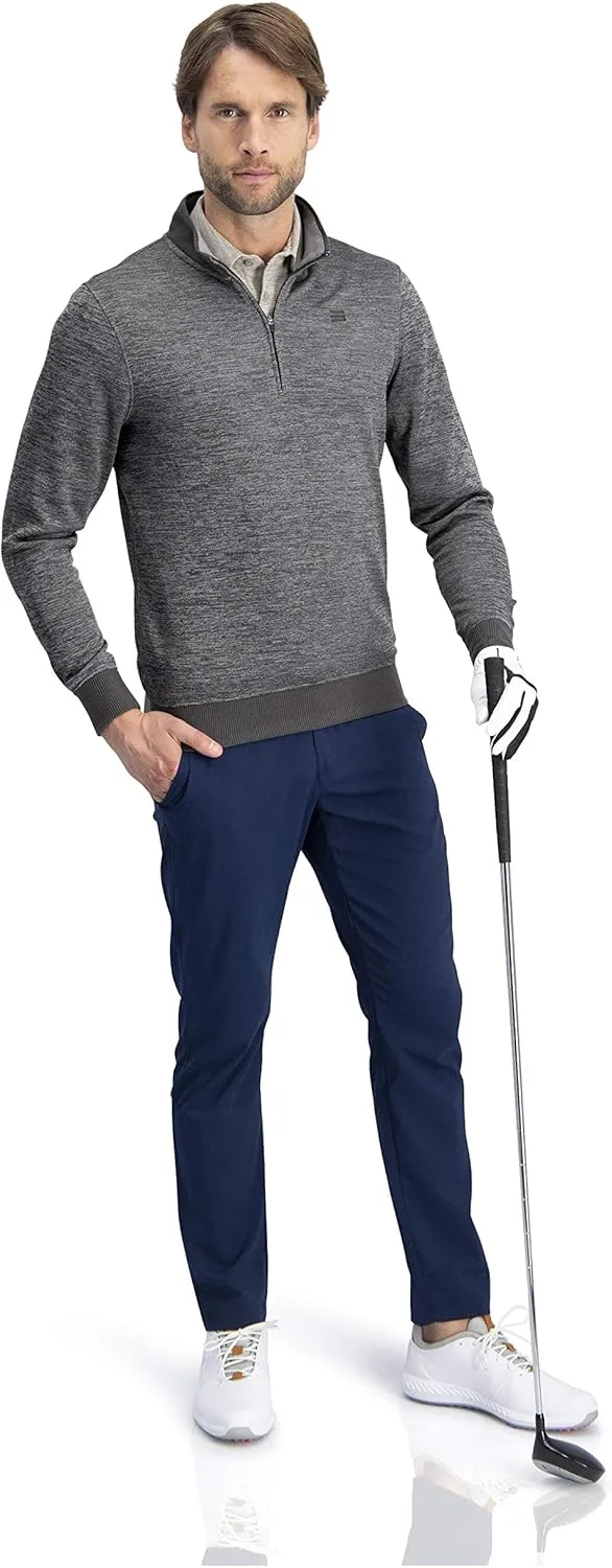 Dry Fit Pullover Sweaters for Men - Quarter Zip Fleece Golf Jacket - Tailored Fit