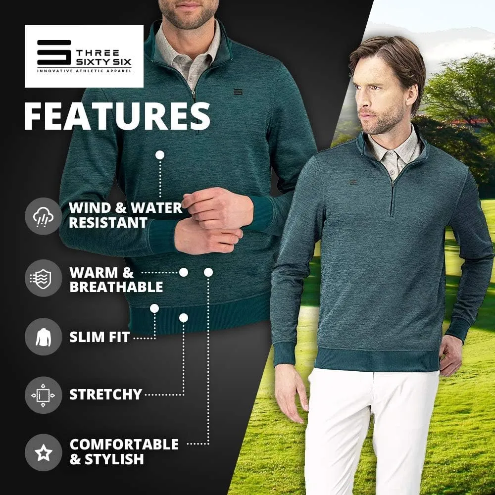 Dry Fit Pullover Sweaters for Men - Quarter Zip Fleece Golf Jacket - Tailored Fit