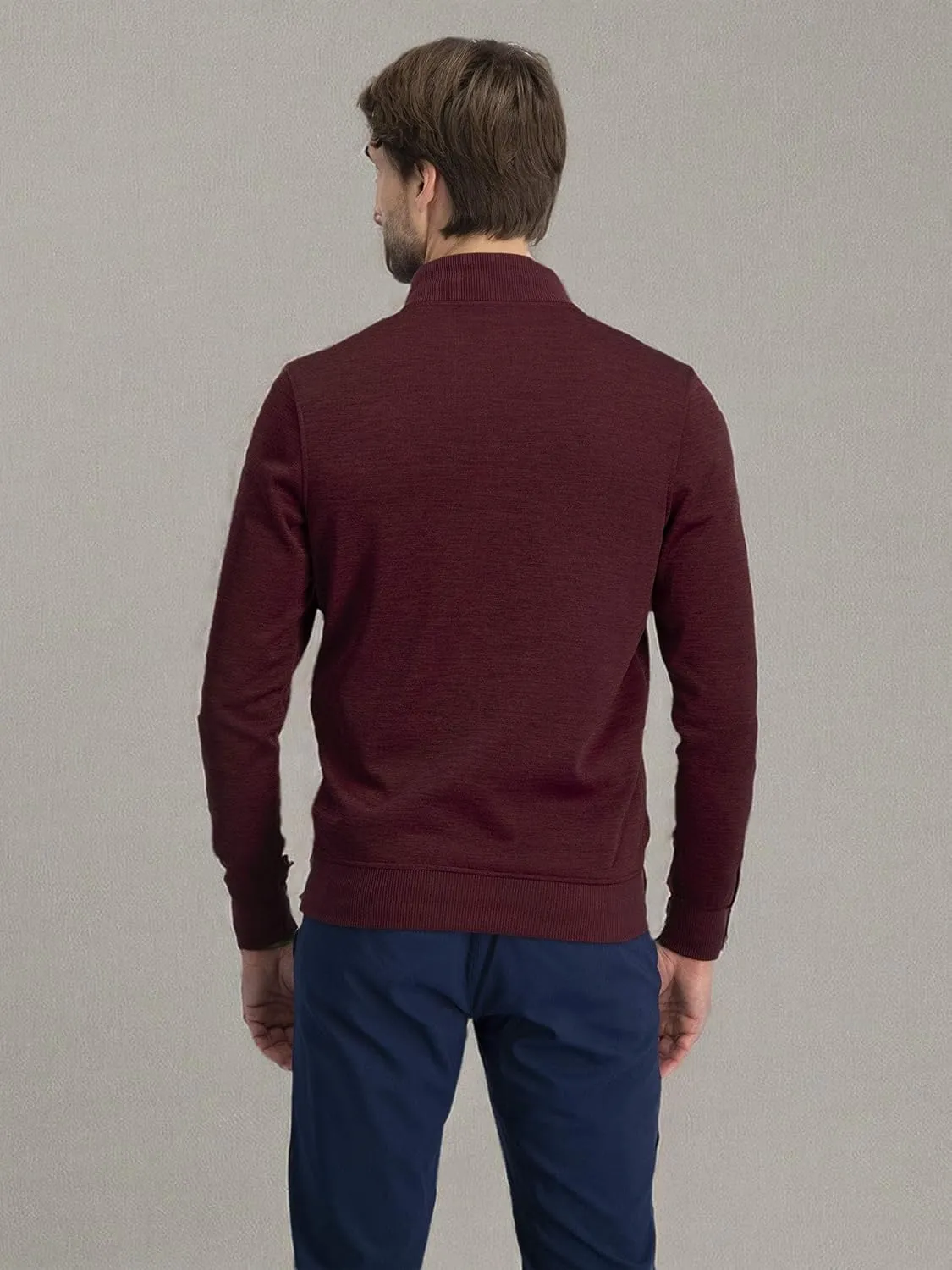 Dry Fit Pullover Sweaters for Men - Quarter Zip Fleece Golf Jacket - Tailored Fit