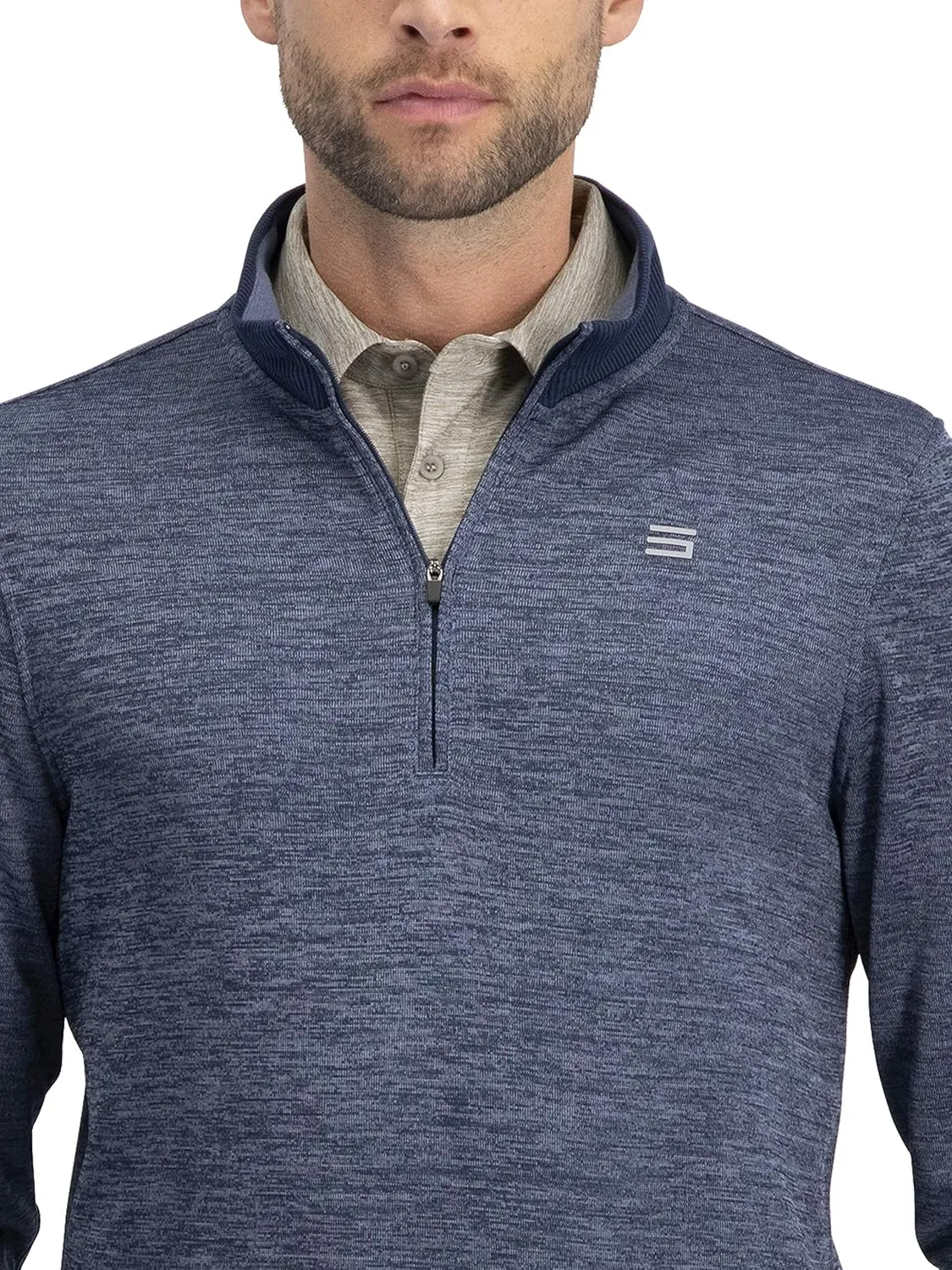 Dry Fit Pullover Sweaters for Men - Quarter Zip Fleece Golf Jacket - Tailored Fit