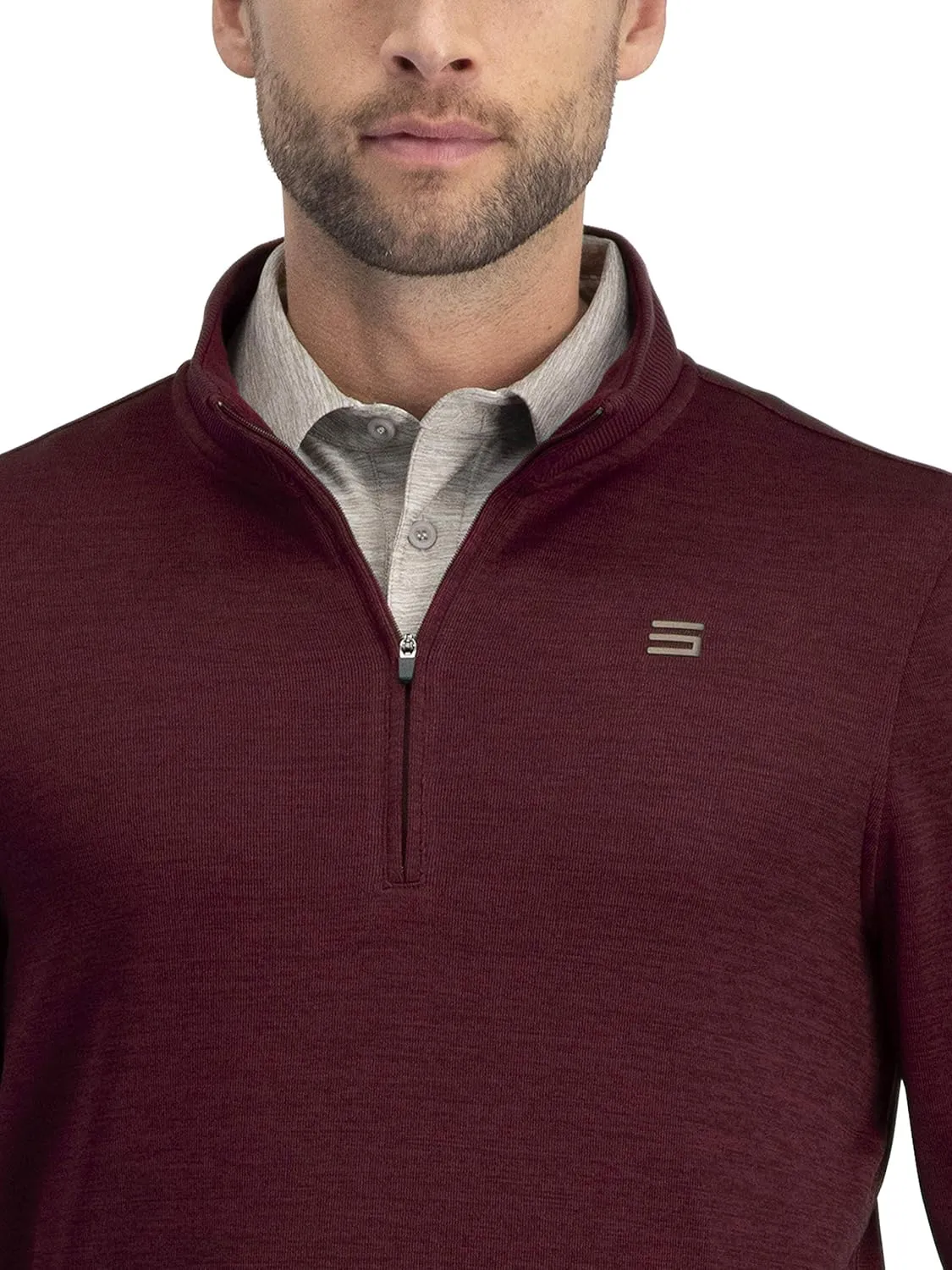 Dry Fit Pullover Sweaters for Men - Quarter Zip Fleece Golf Jacket - Tailored Fit