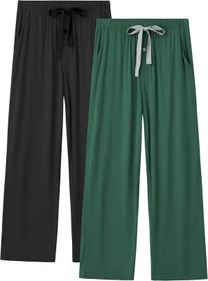 EA'S SECRET Men's Pajama Pants Lightweight Rayon Made From Bamboo Pants for Mens Summer Lounge Sweatpants with Pockets