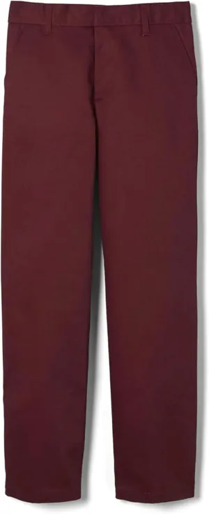 French Toast Boys' Adjustable Waist Relaxed Fit Pant (Standard & Husky), Burgundy Red, 5