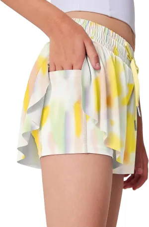 Girls Flowy Athletic Shorts Running Tennis Active Butterfly Shorts Double Layer with Pockets Quick-Drying Shorts