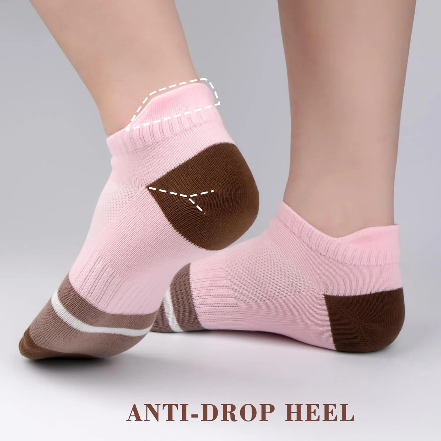 Gonii Women's Ultra-Thin Lightweight No-Show Ankle Socks - Seamless Toe Design, Non-Slip Arch Band (6 Pairs) for Running