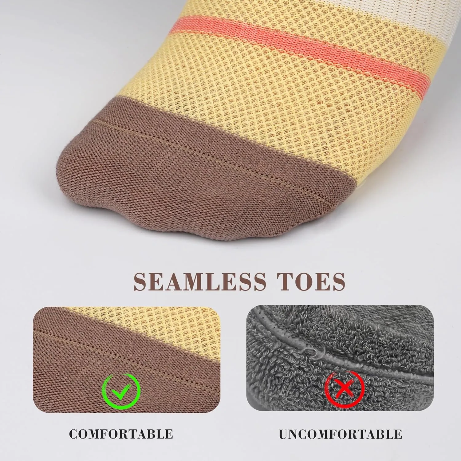 Gonii Women's Ultra-Thin Lightweight No-Show Ankle Socks - Seamless Toe Design, Non-Slip Arch Band (6 Pairs) for Running