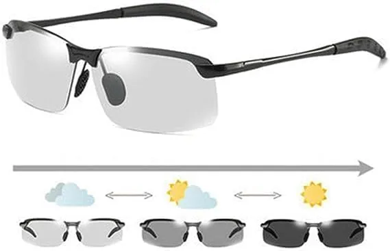 Gray Polarized Photochromic Sunglasses UV400 Sports Sunglasses Day and Night Driving Glasses Ultra-Light Sun Glasses Eyewear for Women's Cycling Glasses and Goggles Sports