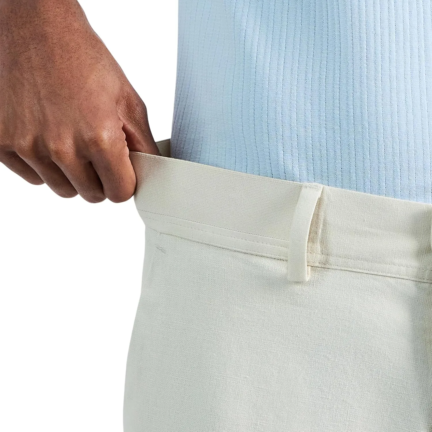 Haggar Men's Comfort Luxe Straight Fit Flat Front Linen Casual Pant