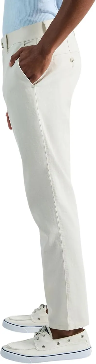 Haggar Men's Comfort Luxe Straight Fit Flat Front Linen Casual Pant