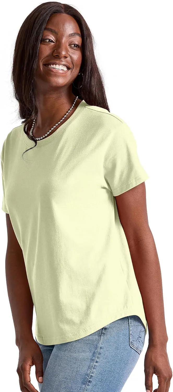 Hanes Women's Originals Oversized T-Shirt, Cotton Crewneck Tee for Women, Plus