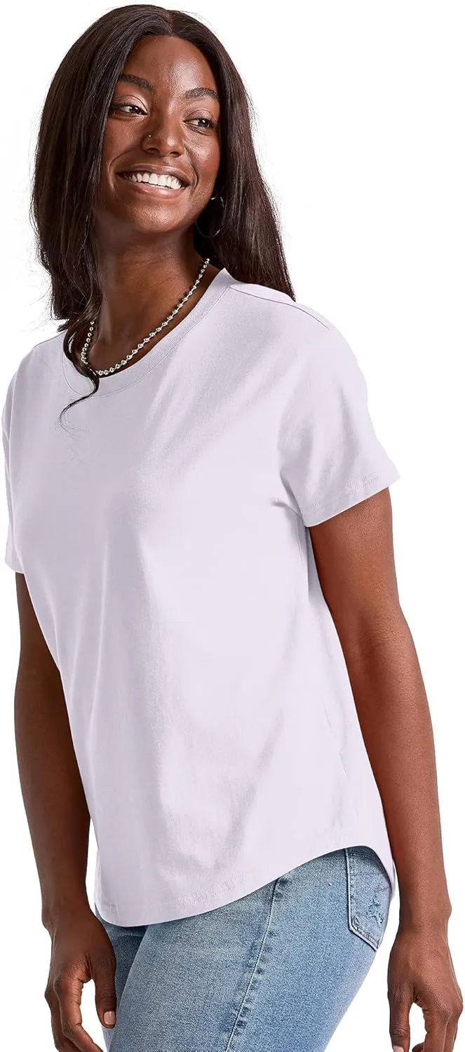Hanes Women's Originals Oversized T-Shirt, Cotton Crewneck Tee for Women, Plus