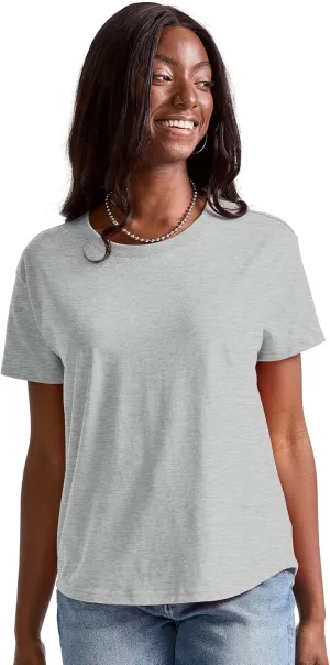 Hanes Women's Originals Oversized T-Shirt, Cotton Crewneck Tee for Women, Plus