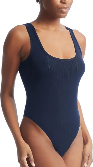 hanky panky MellowLuxe Square Neck Bodysuit (628452), Bicoastal Blue