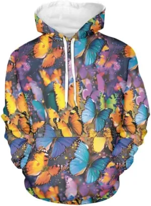 Irisjudy Island Flowers Leaves Women's Casual Hoodies Plus Size XS-6XL, Fractal Art Hooded Tops Girls Fall Spring Sweatshirt