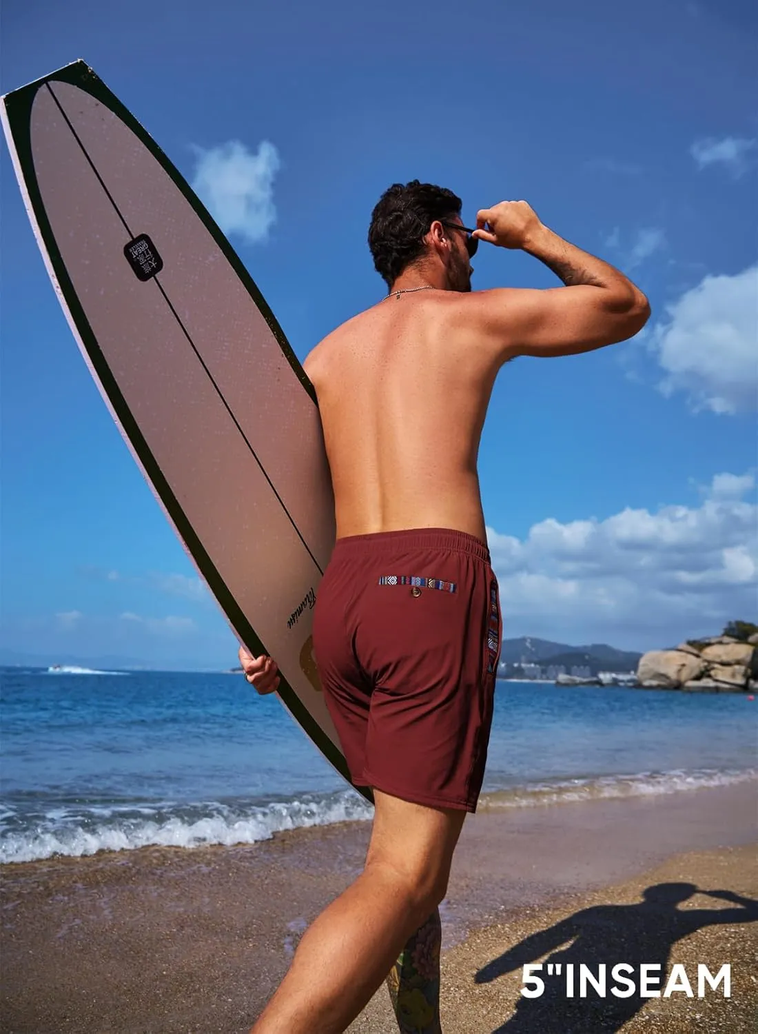 JMIERR Men's Casual Shorts 5"/ 7" Drawstring Summer Quick Dry Beach Stretch Waist Athletic Gym Short