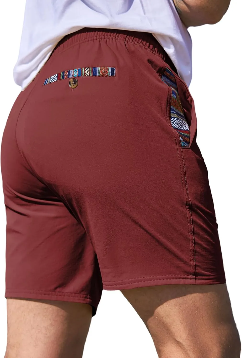 JMIERR Men's Casual Shorts 5"/ 7" Drawstring Summer Quick Dry Beach Stretch Waist Athletic Gym Short