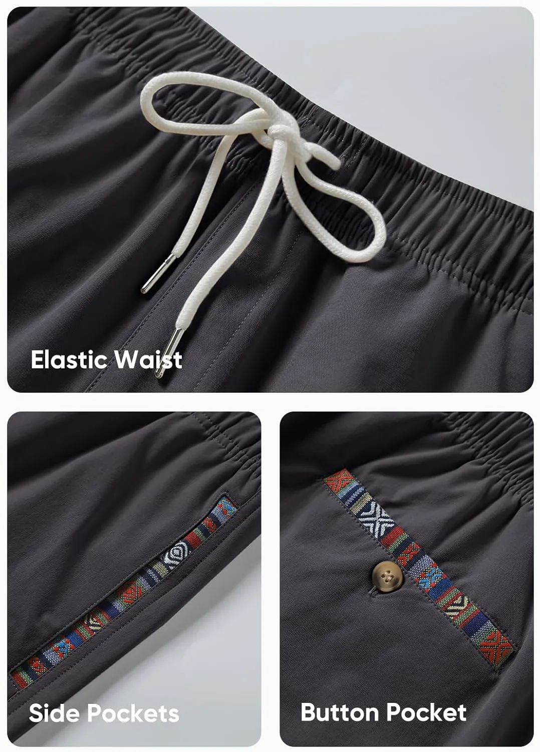 JMIERR Men's Casual Shorts 5"/ 7" Drawstring Summer Quick Dry Beach Stretch Waist Athletic Gym Short