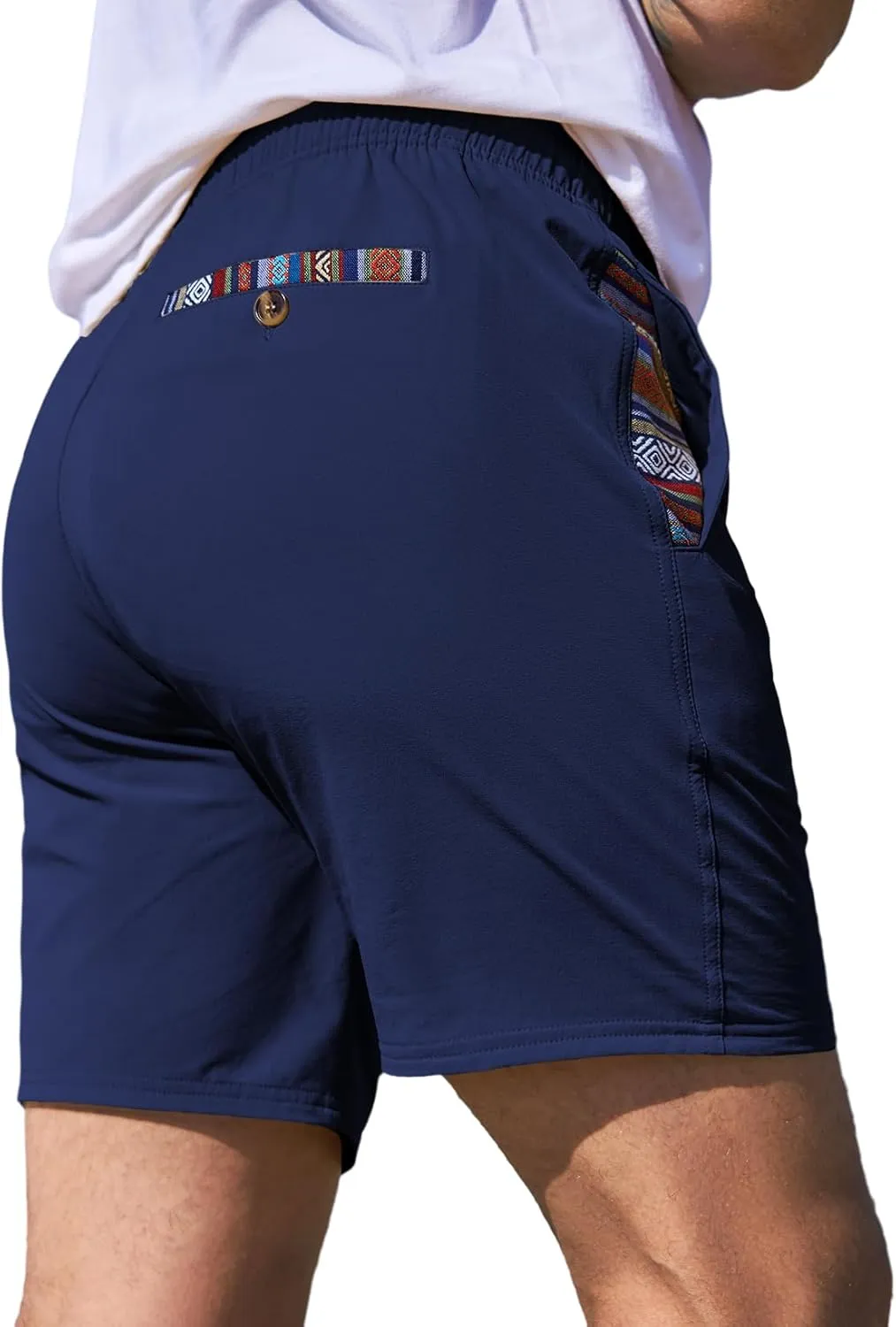 JMIERR Men's Casual Shorts 5"/ 7" Drawstring Summer Quick Dry Beach Stretch Waist Athletic Gym Short