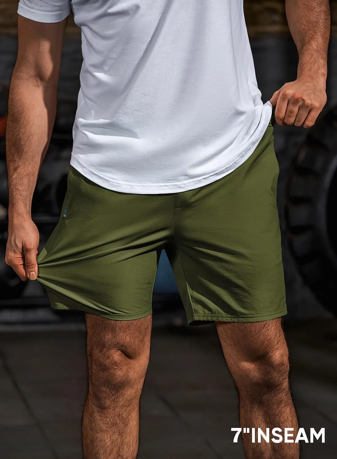 JMIERR Men's Casual Shorts 5"/ 7" Drawstring Summer Quick Dry Beach Stretch Waist Athletic Gym Short