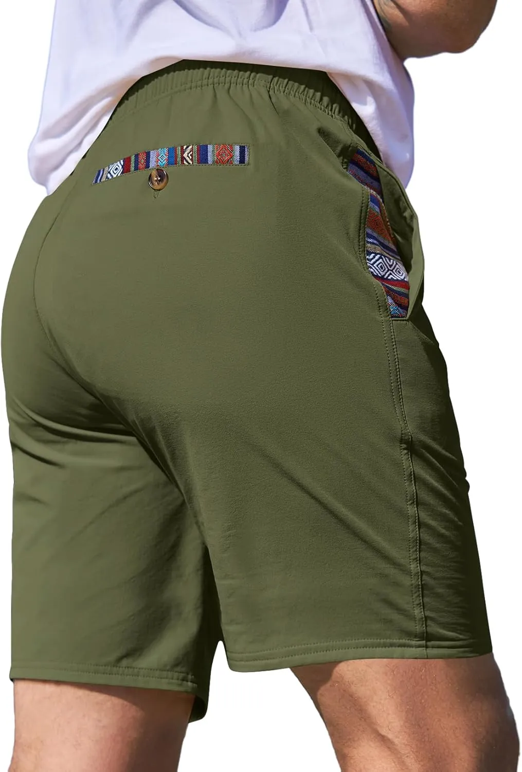 JMIERR Men's Casual Shorts 5"/ 7" Drawstring Summer Quick Dry Beach Stretch Waist Athletic Gym Short