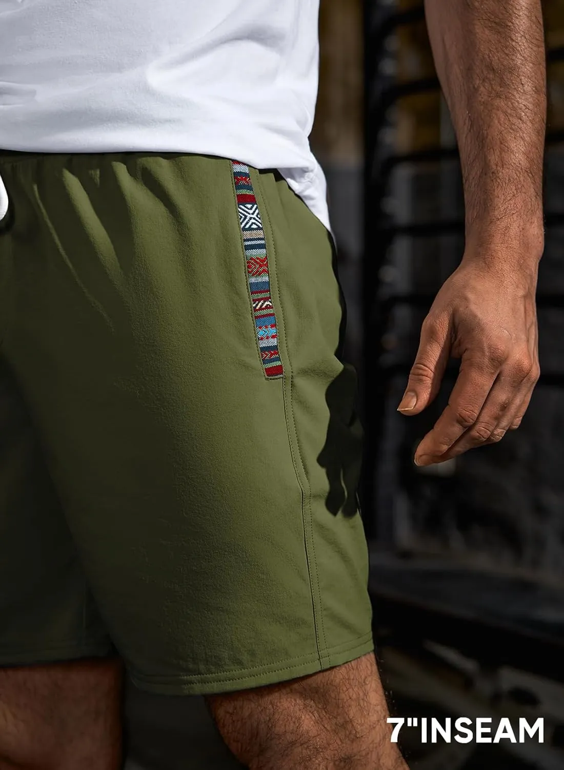 JMIERR Men's Casual Shorts 5"/ 7" Drawstring Summer Quick Dry Beach Stretch Waist Athletic Gym Short