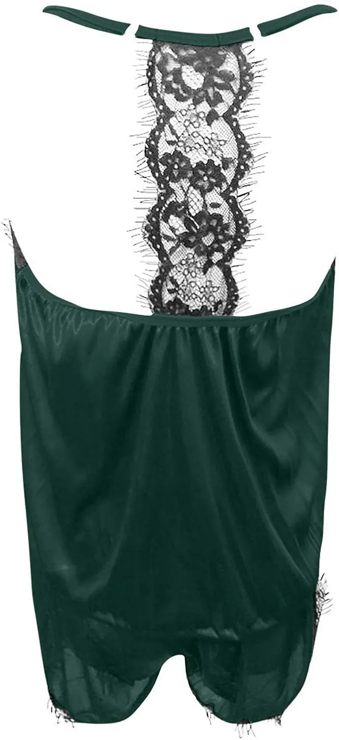 JOAU 2 Piece Pjs Women Sleepwear Lace Trim Pajamas Set V Neck Camisole Top and Drawstring Short Nightwear Sets Loungewear