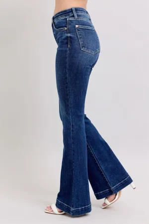 Judy Blue High-Waisted Trouser Flare Jeans – Tailored, Stretchy, and Timelessly Stylish Denim - 82637
