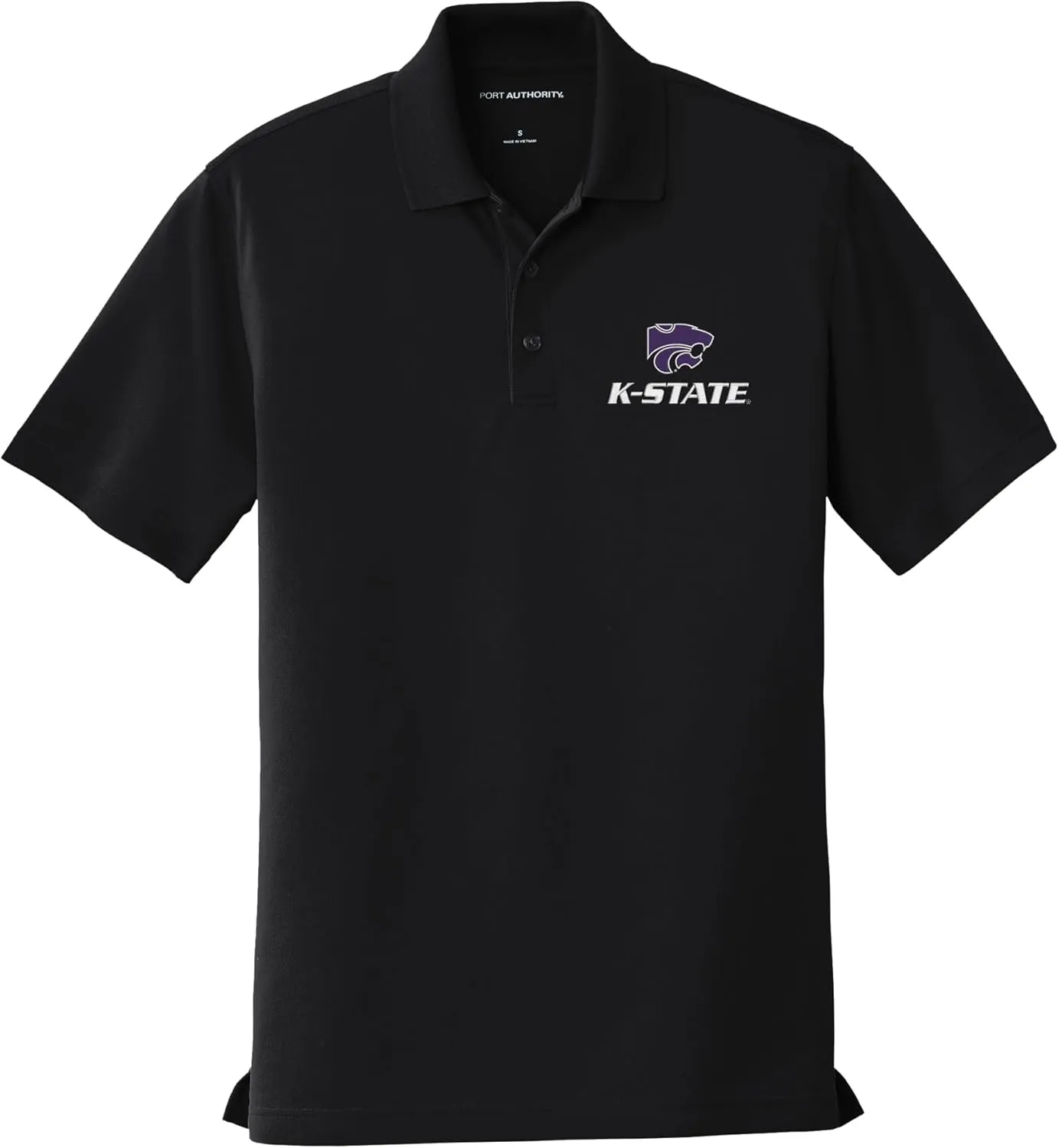 Kansas State University Men's Short Sleeve Performance Polo with K-State Powercat Logo