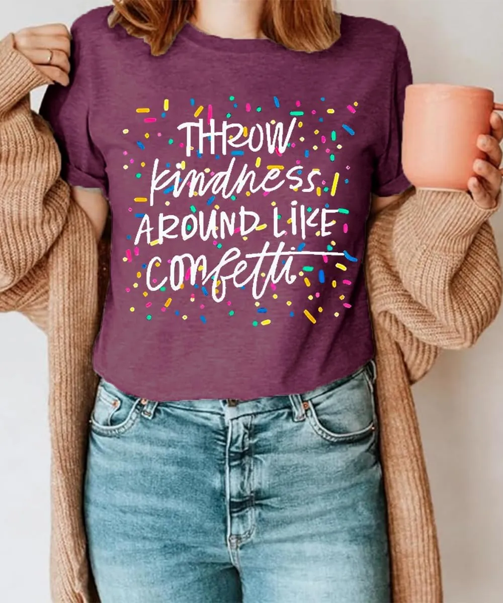 Kindness Shirts for Women Casual Graphic Tees Funny Inspirational T Shirt Teacher Tees Tops