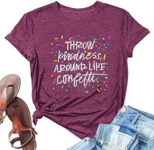 Kindness Shirts for Women Casual Graphic Tees Funny Inspirational T Shirt Teacher Tees Tops