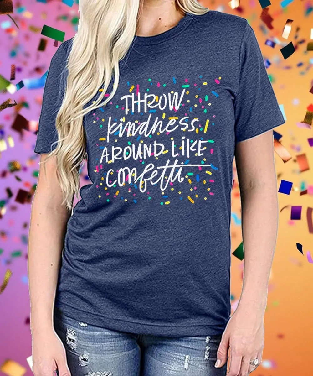 Kindness Shirts for Women Casual Graphic Tees Funny Inspirational T Shirt Teacher Tees Tops