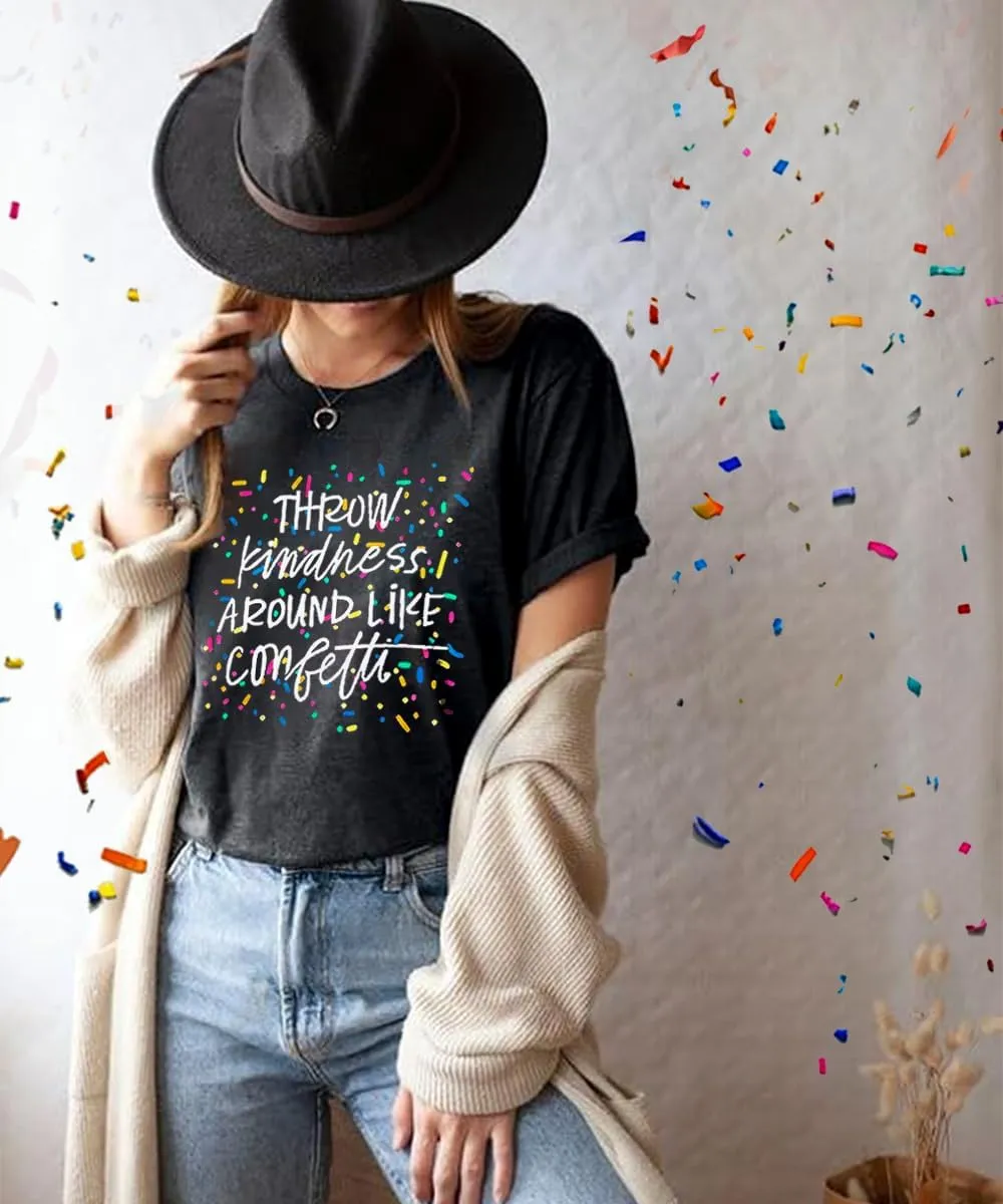 Kindness Shirts for Women Casual Graphic Tees Funny Inspirational T Shirt Teacher Tees Tops