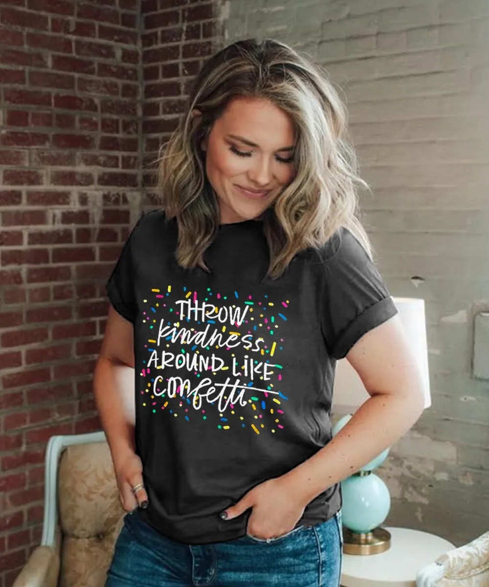 Kindness Shirts for Women Casual Graphic Tees Funny Inspirational T Shirt Teacher Tees Tops