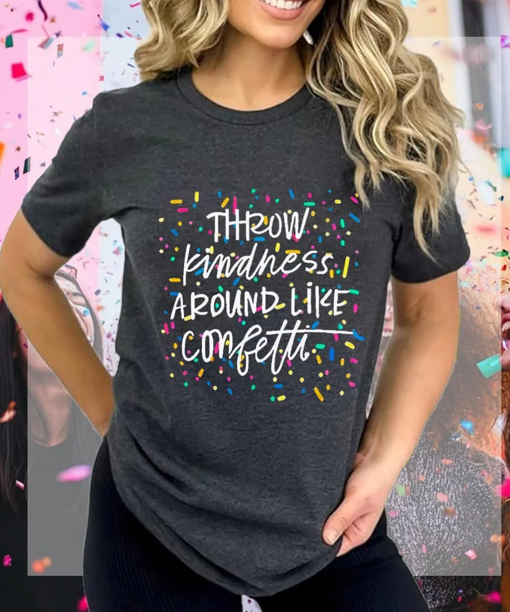 Kindness Shirts for Women Casual Graphic Tees Funny Inspirational T Shirt Teacher Tees Tops