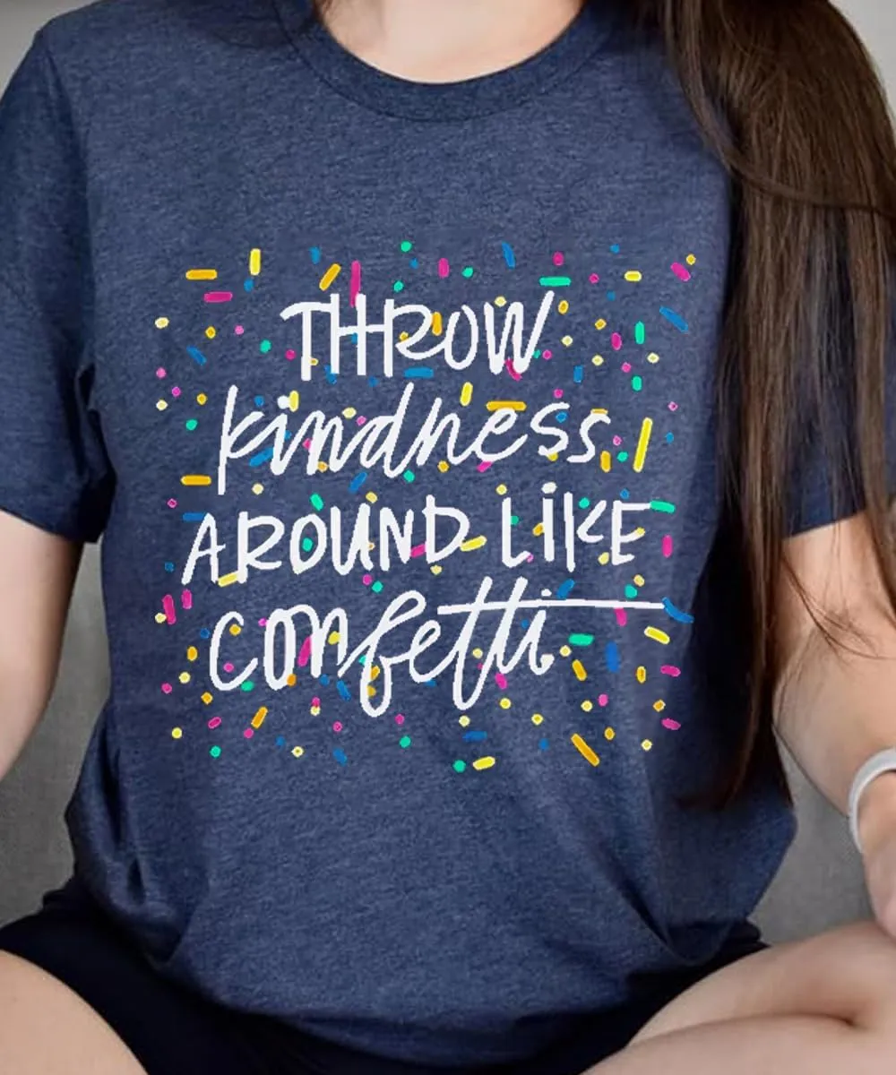 Kindness Shirts for Women Casual Graphic Tees Funny Inspirational T Shirt Teacher Tees Tops