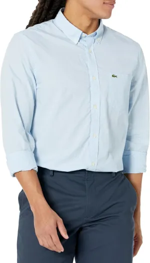 Lacoste Men's Long Sleeve Regular Fit Gingham Button Down Shirt