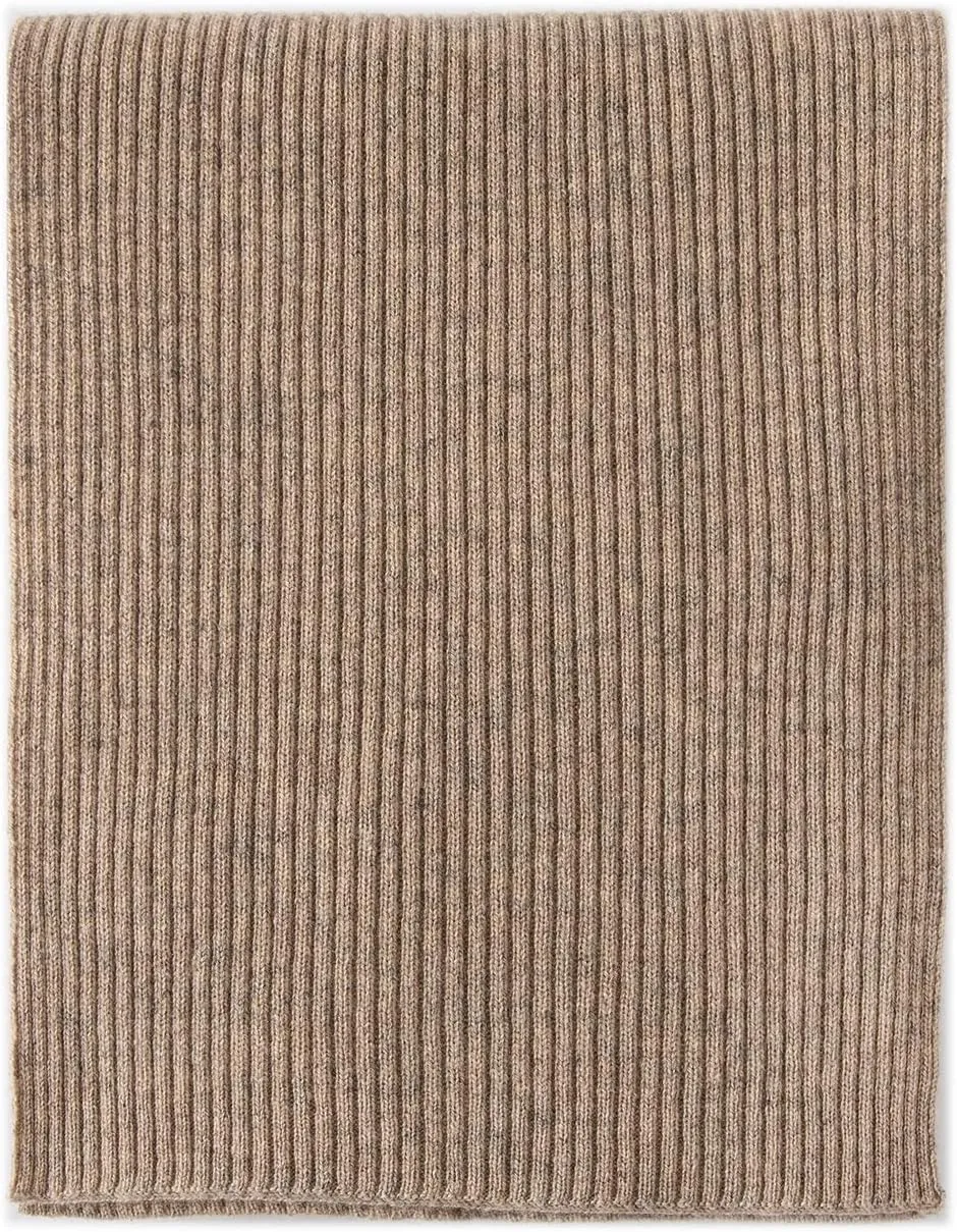 Lallier Cashmere Wool Scarf, Ultra Soft Classic Ribbed Solid Color Winter Scarf for Men and Women with Gift Box