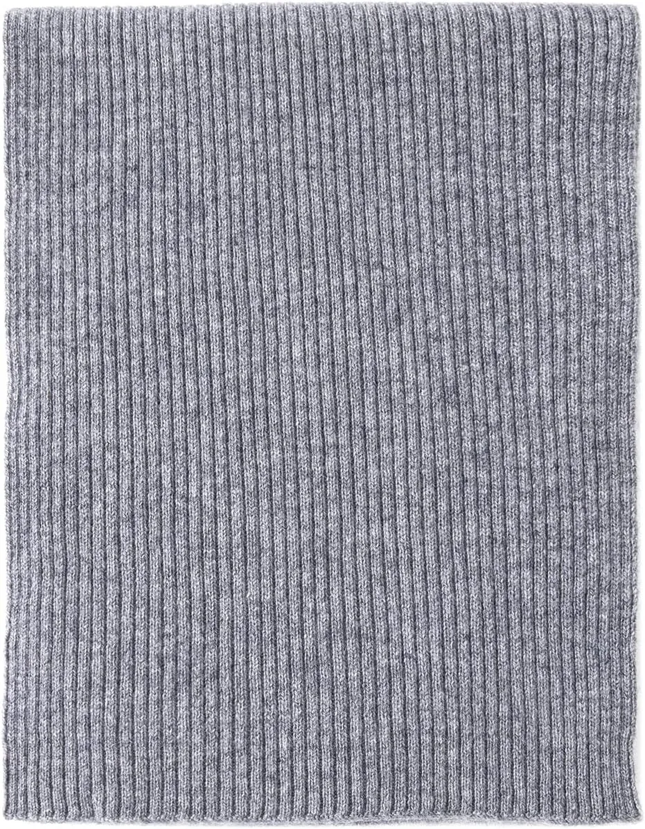 Lallier Cashmere Wool Scarf, Ultra Soft Classic Ribbed Solid Color Winter Scarf for Men and Women with Gift Box