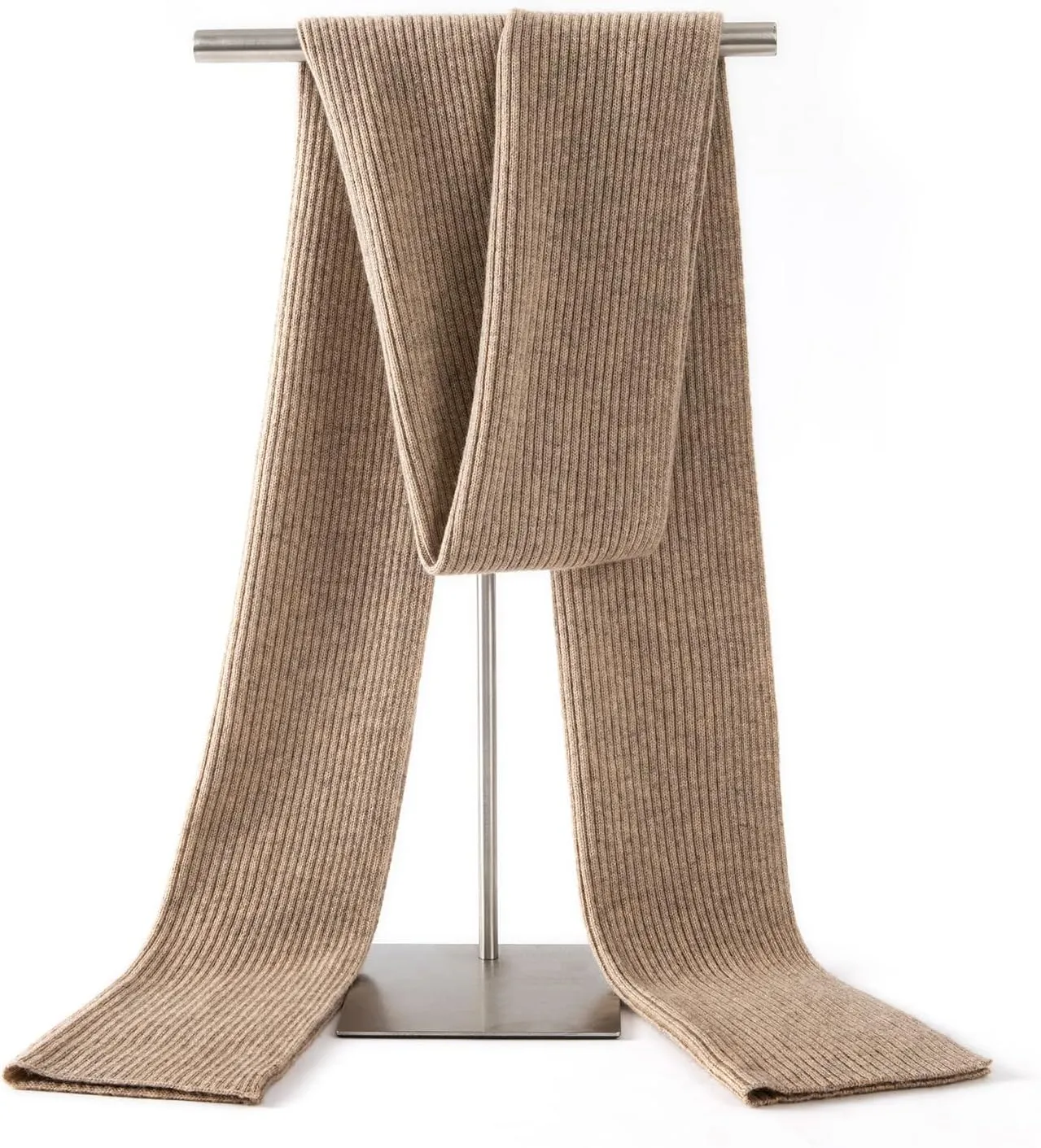 Lallier Cashmere Wool Scarf, Ultra Soft Classic Ribbed Solid Color Winter Scarf for Men and Women with Gift Box