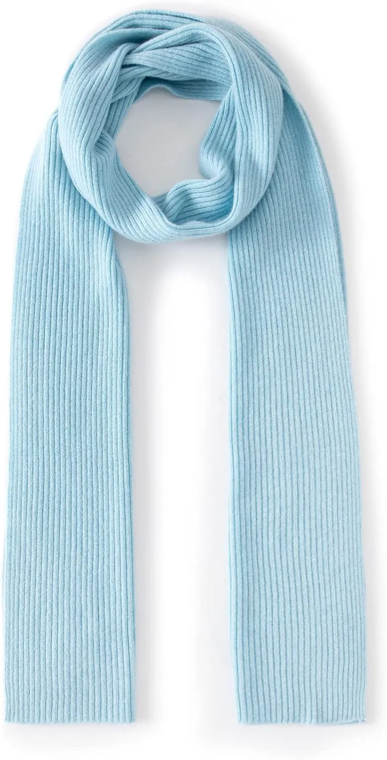 Lallier Cashmere Wool Scarf, Ultra Soft Classic Ribbed Solid Color Winter Scarf for Men and Women with Gift Box