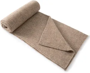 Lallier Cashmere Wool Scarf, Ultra Soft Classic Ribbed Solid Color Winter Scarf for Men and Women with Gift Box