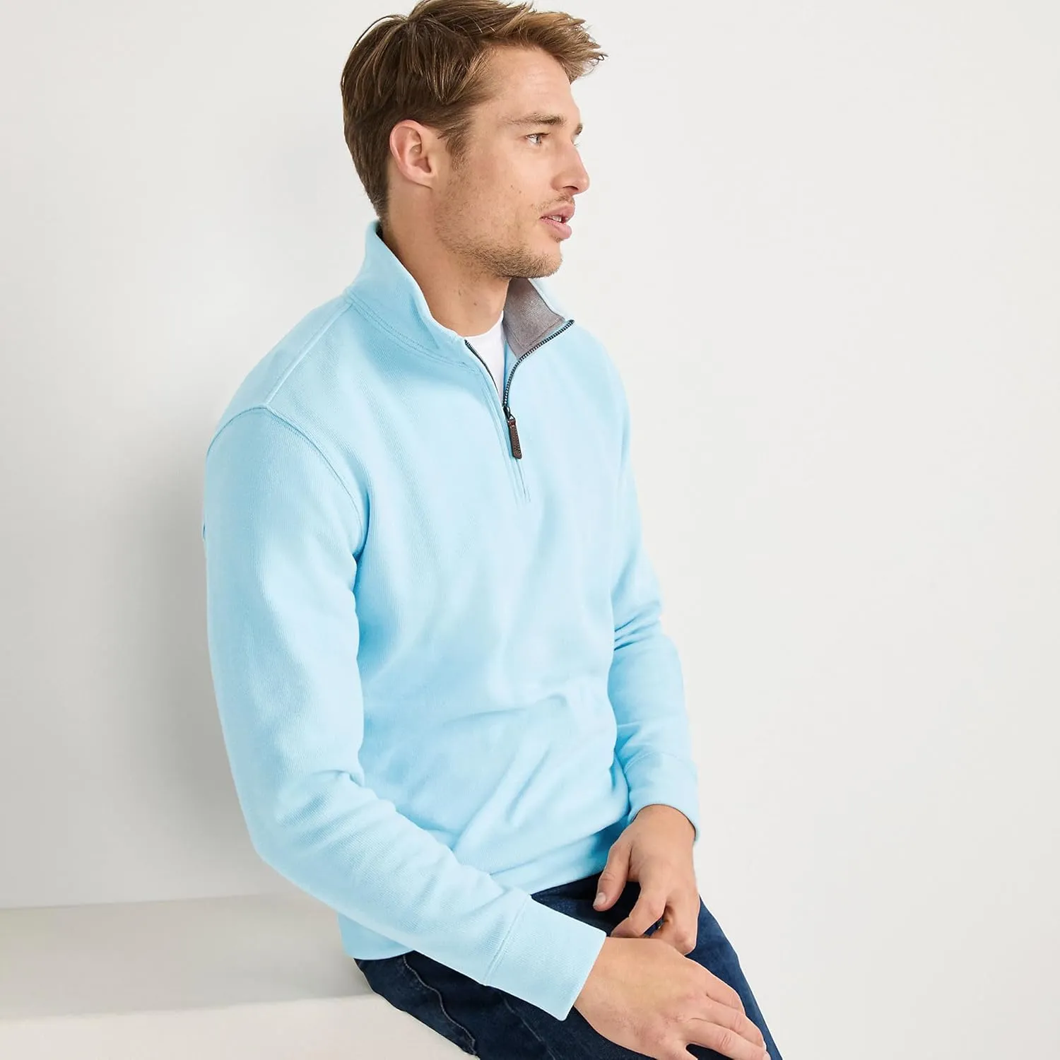 Lands' End Men's Bedford Rib Quarter Zip Sweater