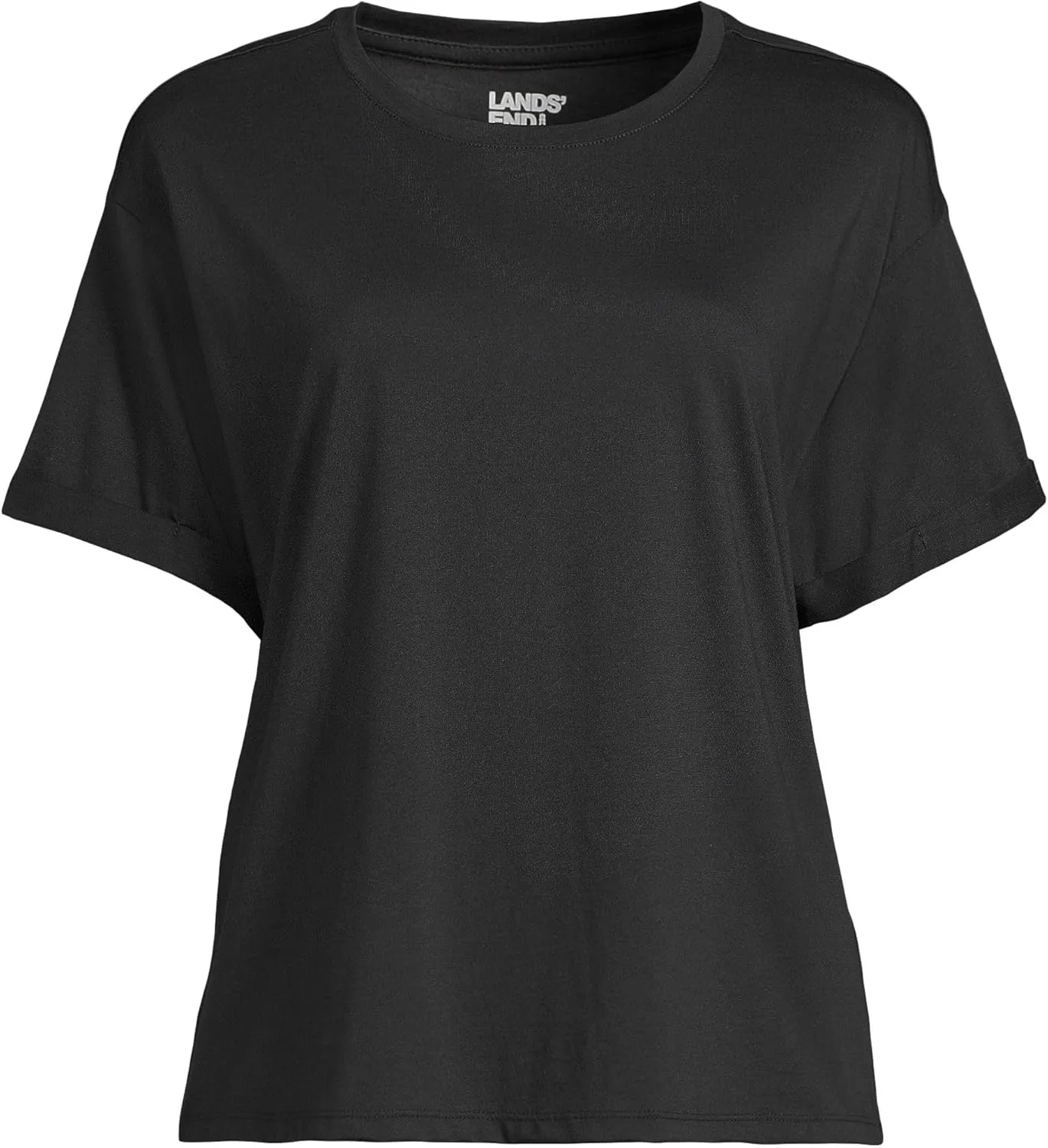 Lands' End Women's Oversized American-Grown Supima Cotton Short Sleeve Crew Neck T-Shirt